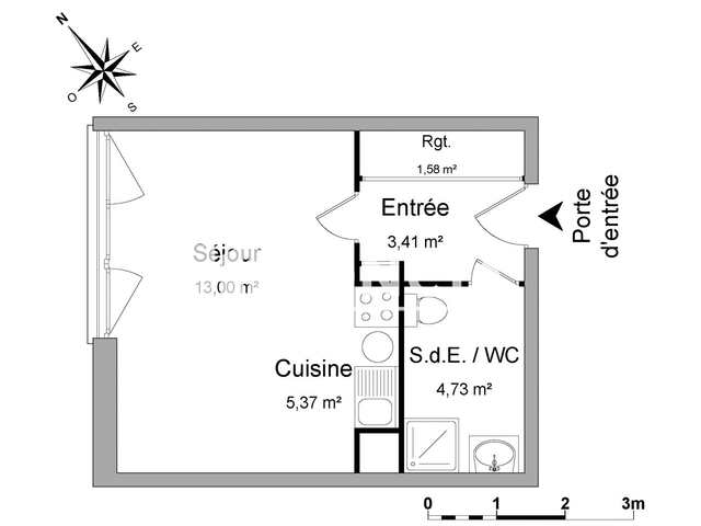 Studio (28.09 m²) à louer - Capinghem (59160)