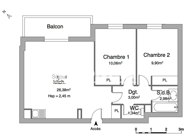 Appartement 3 pièces (53.66 m²) à louer - Albi (81000)