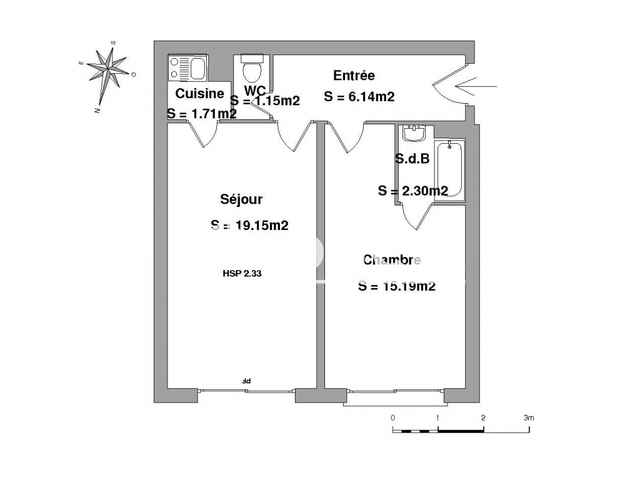 Appartement 2 pièces (45.64 m²) à louer - Lourdes (65100)