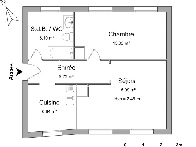 Appartement 2 pièces (46.77 m²) à louer - Amiens (80000)