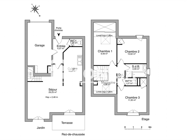 Maison 4 pièces (90.16 m²) à louer - Reze (44400)