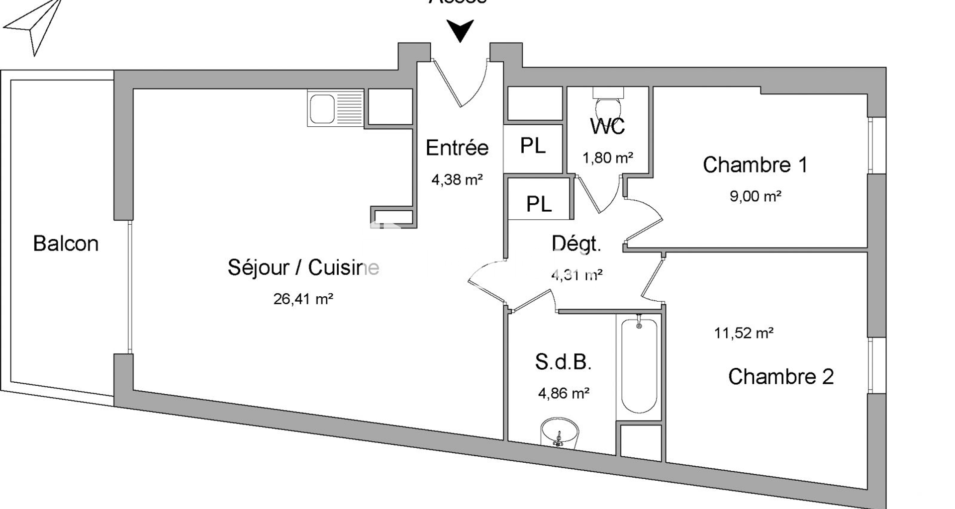 Appartement 3 pièces (62.28 m²) à louer - Colombes (92700)