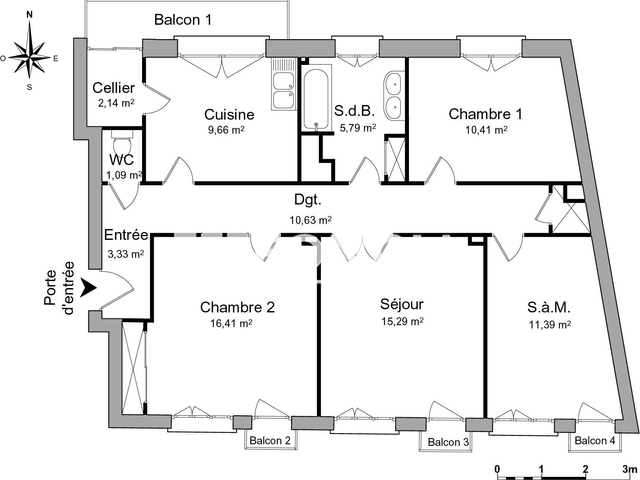 Appartement 4 pièces (86.14 m²) à louer - Tarbes (65000)