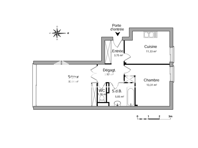 Appartement 2 pièces (59.51 m²) à louer - Lille (59000)