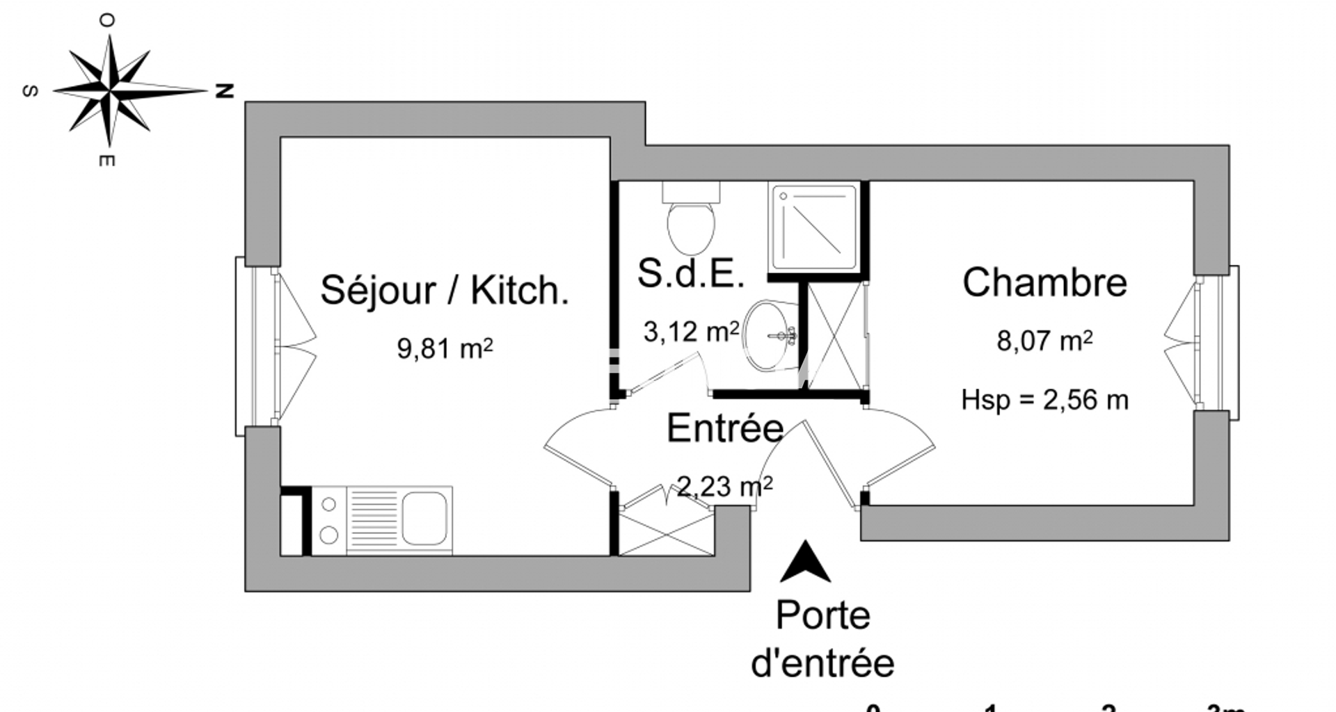 Studio (23.23 m²) à louer - Brest (29200)