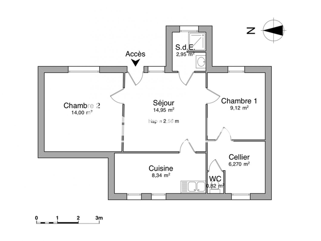 Maison 3 pièces (56.45 m²) à louer - Mont De Marsan (40000)