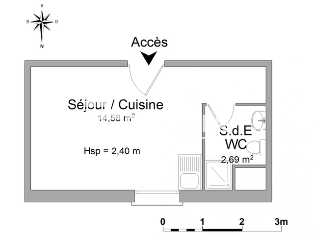 Studio (17.27 m²) à louer - Brest (29200)