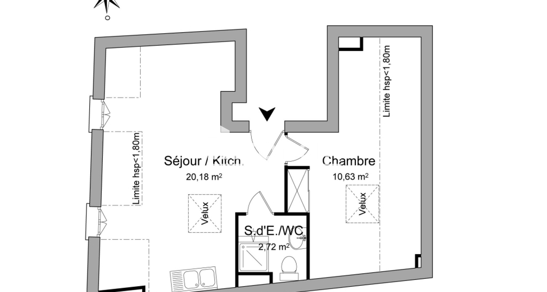 Appartement 2 pièces (33.53 m²) à louer - Pau (64000)