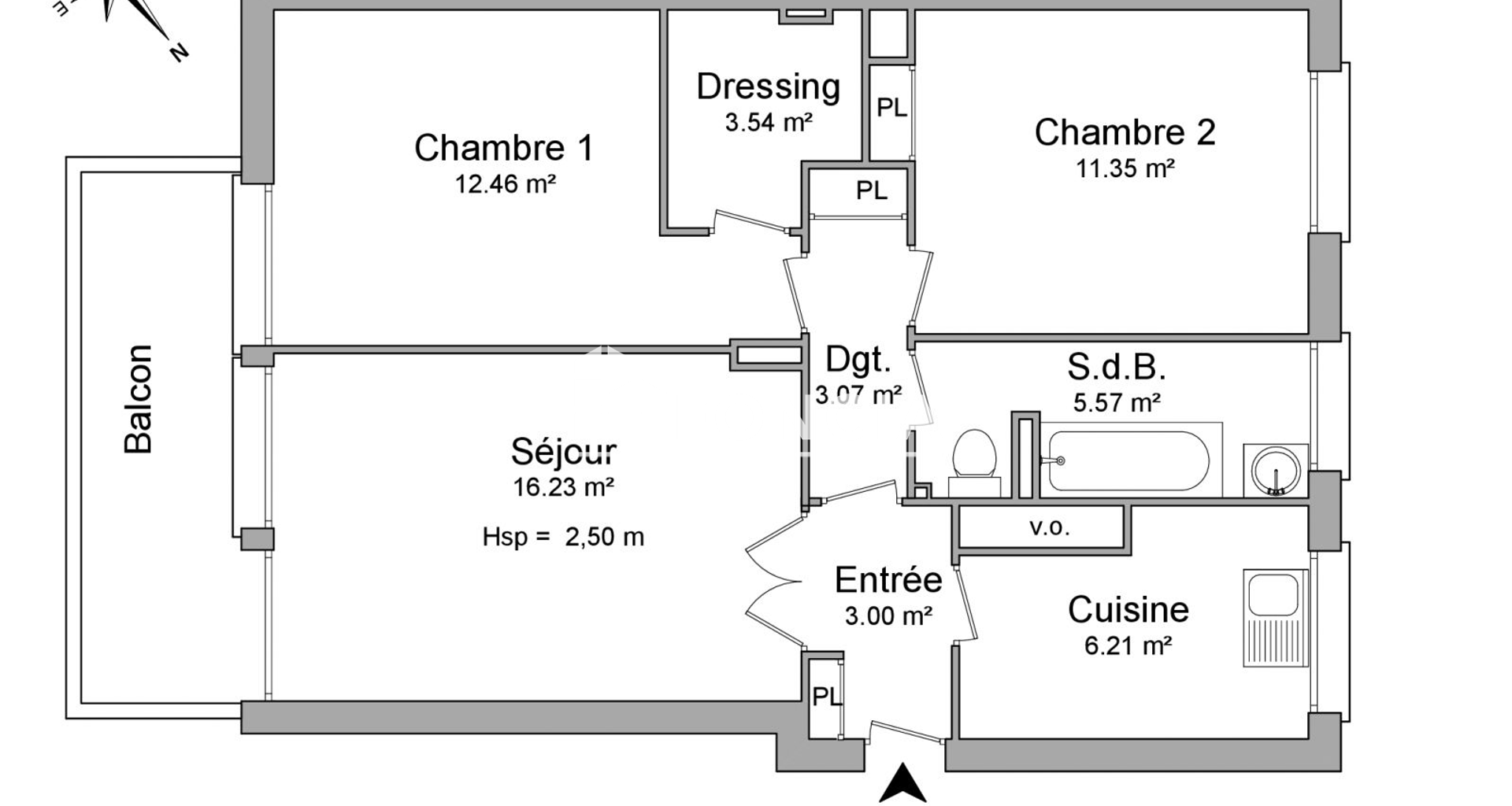 Appartement 3 pièces (61.43 m²) à louer - Le Vésinet (78110)