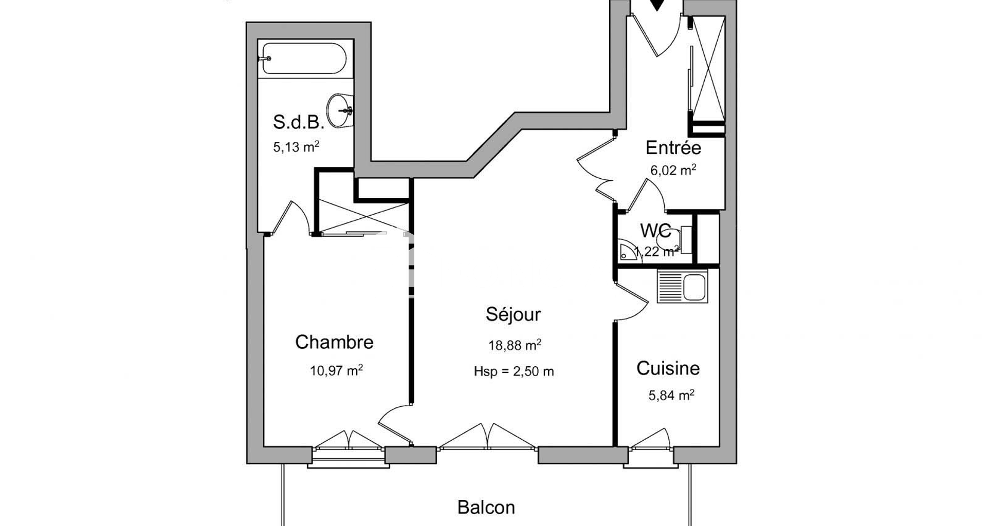 Appartement 2 pièces (48.06 m²) à louer - Bois-colombes (92270)