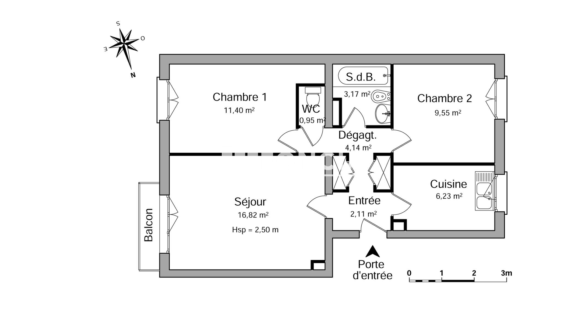 Appartement 3 pièces (54.37 m²) à louer - Rueil-malmaison (92500)