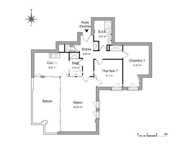 Appartement 3 pièces (70.5 m²) à louer - Tarbes (65000)