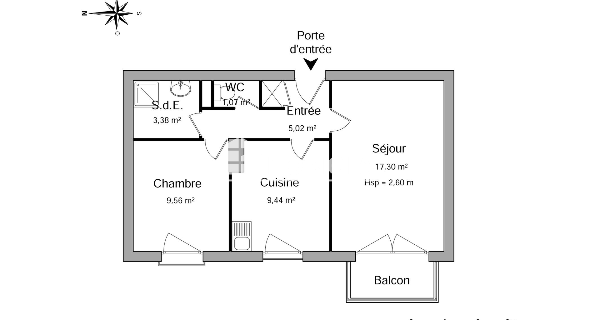 Appartement 2 pièces (45.77 m²) à louer - Rodez (12000)