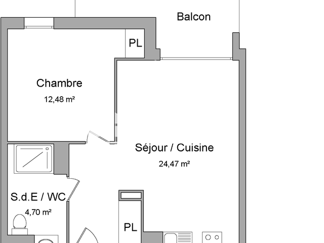 Appartement 2 pièces (41.65 m²) à louer - Bayonne (64100)