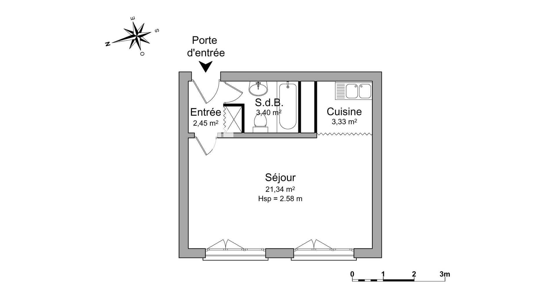 Studio (30.52 m²) à louer - La Madeleine (59110)