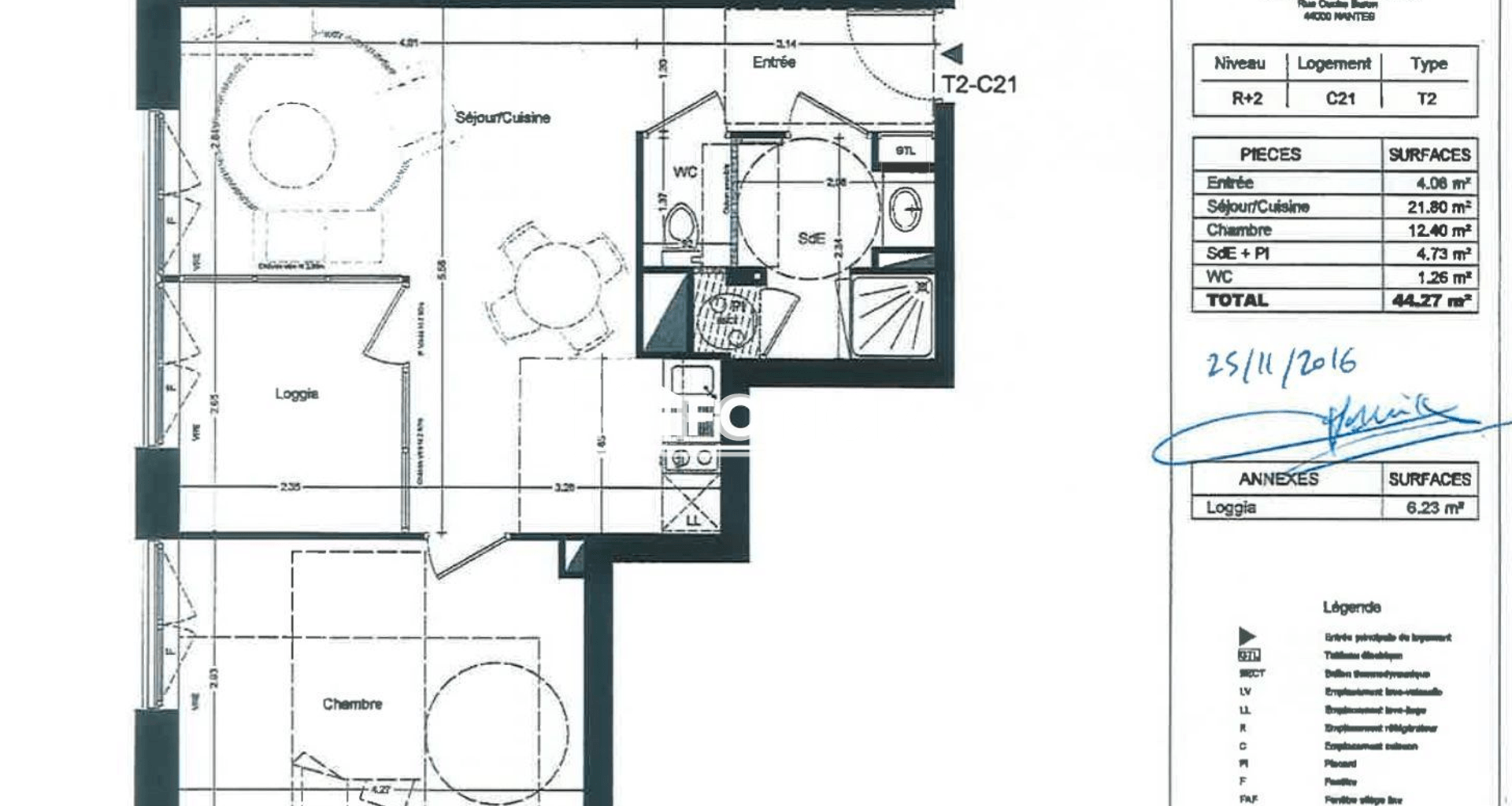 Appartement 2 pièces (44.27 m²) à louer - Nantes (44300)