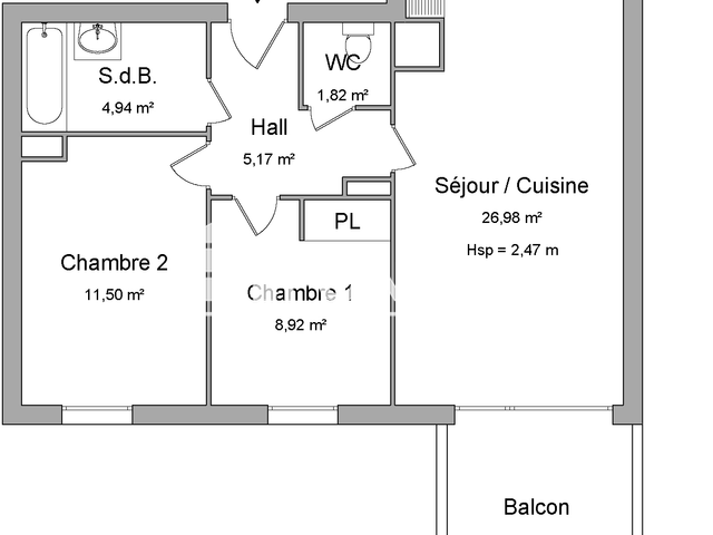 Appartement 3 pièces (59.33 m²) à louer - Roubaix (59100)