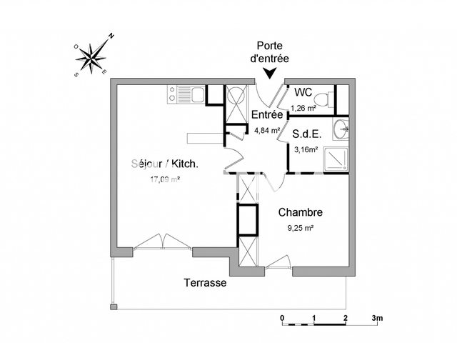 Appartement meublé 2 pièces (35.6 m²) à louer - Lannion (22300)