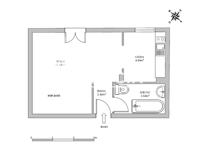 Studio (24.93 m²) à louer - Loos (59120)