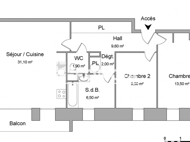 Appartement 3 pièces (74.1 m²) à louer - Villeneuve D'ascq (59650)