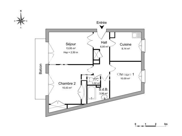Appartement 3 pièces (58.59 m²) à louer - Rodez (12000)