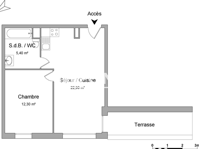 Appartement 2 pièces (40.6 m²) à louer - Ronchin (59790)