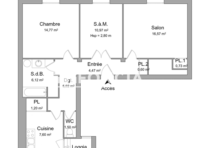Appartement 3 pièces (69.55 m²) à louer - Brest (29200)