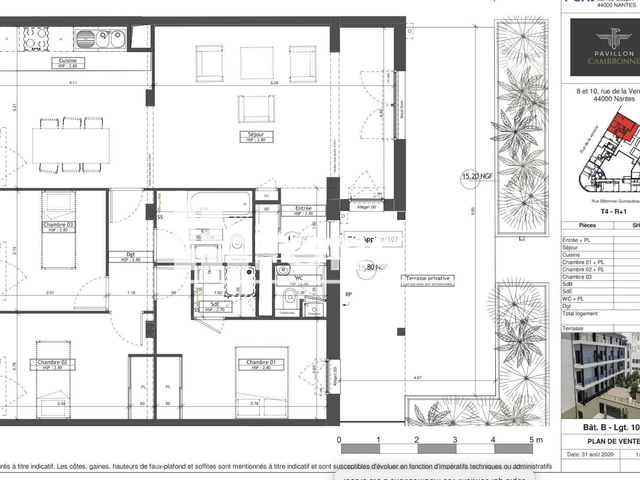 Appartement 4 pièces (91.99 m²) à louer - Nantes (44000)