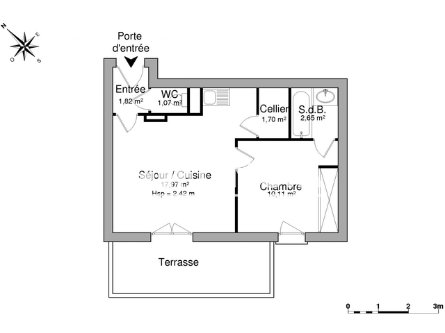 Appartement 2 pièces (35.32 m²) à louer - Le Passage (47520)
