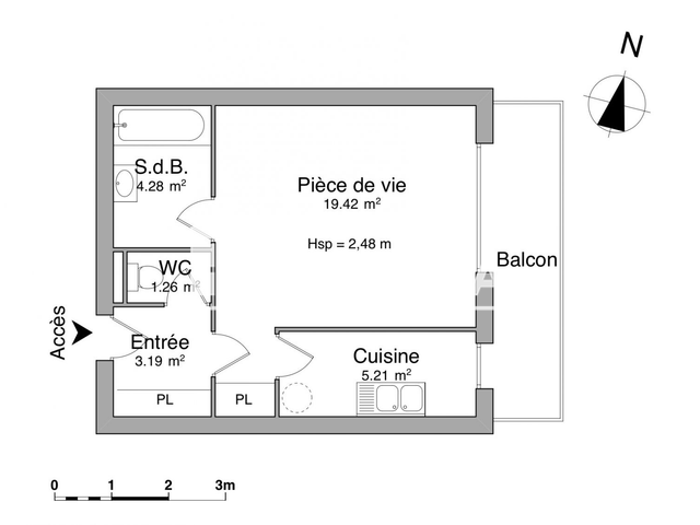 Studio (33.36 m²) à louer - Anglet (64600)