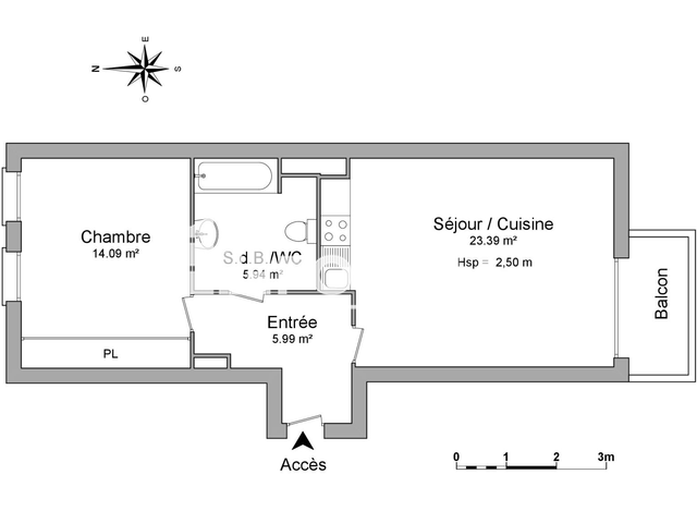 Appartement 2 pièces (49.41 m²) à louer - Wingles (62410)