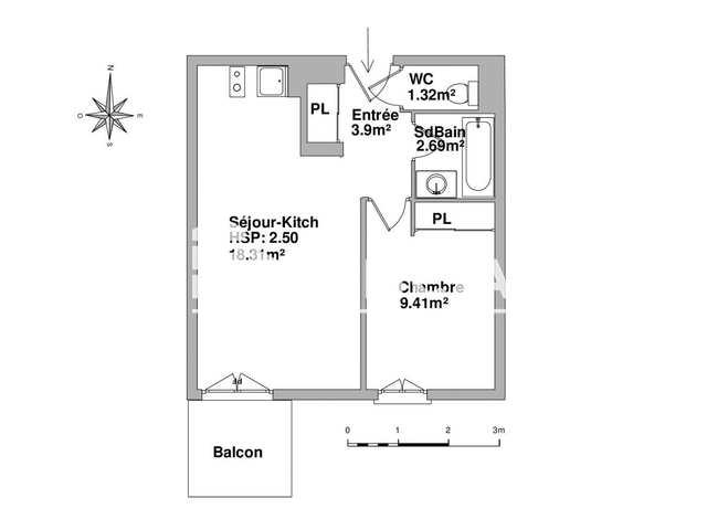 Appartement 2 pièces (35.63 m²) à louer - Tarbes (65000)