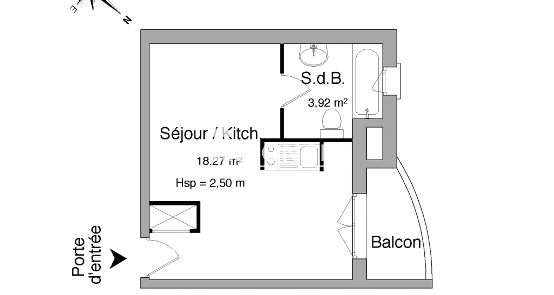 Studio (22.19 m²) à louer - Pau (64000)
