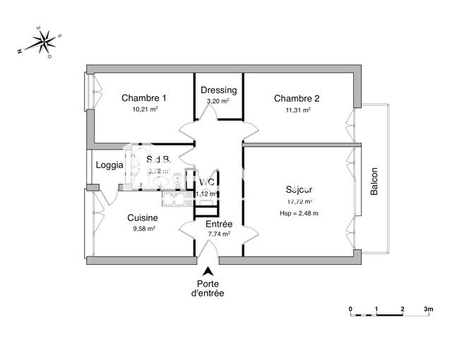 Appartement 3 pièces (64 m²) à louer - Pau (64000)