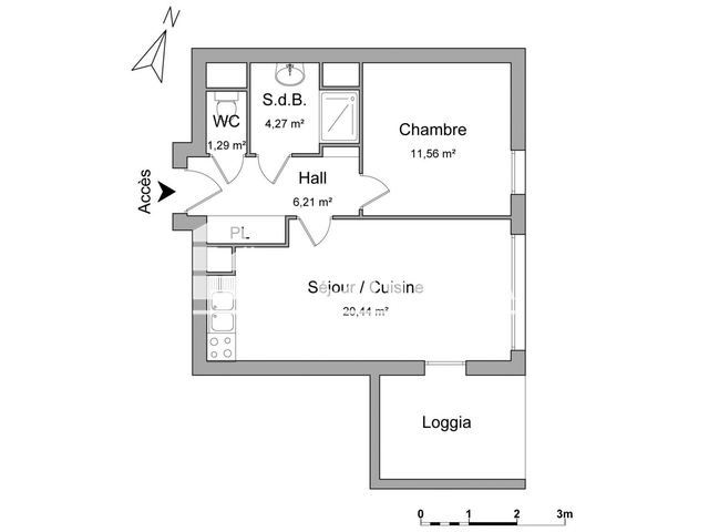 Appartement 2 pièces (43.77 m²) à louer - Capinghem (59160)