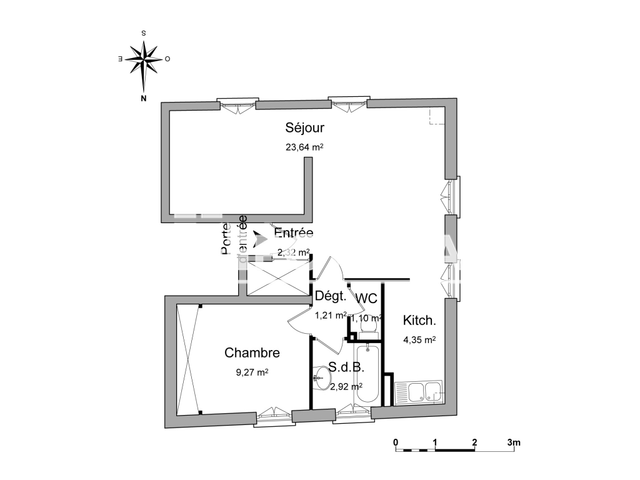 Appartement 2 pièces (44.81 m²) à louer - Biarritz (64200)