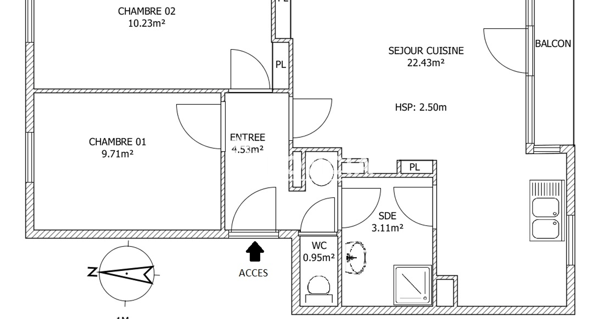 Appartement 3 pièces (50.96 m²) à louer - Wattignies (59139)