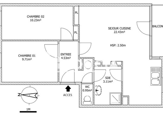 Appartement 3 pièces (50.96 m²) à louer - Wattignies (59139)