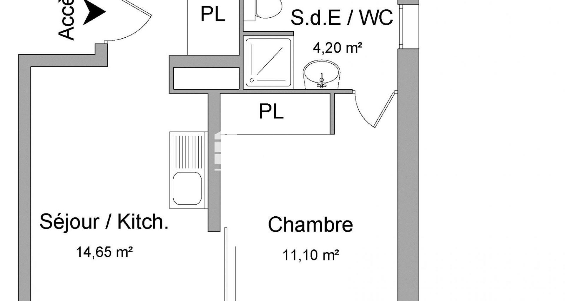 Studio (29.95 m²) à louer - Villeneuve-d'ascq (59650)