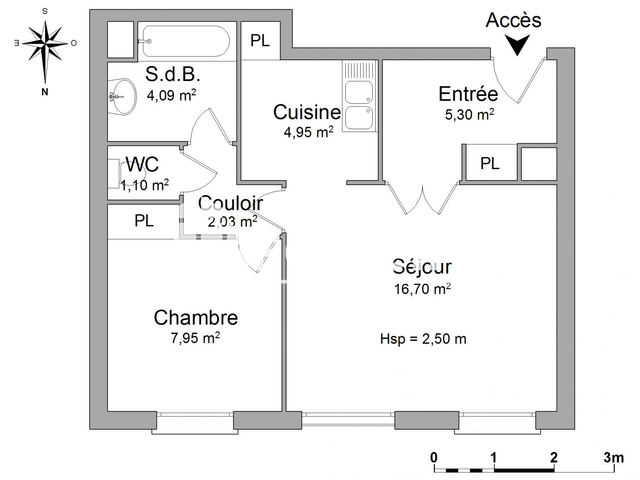 Appartement 2 pièces (42.12 m²) à louer - Amiens (80000)