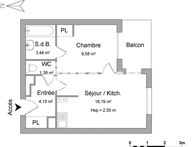 Appartement 2 pièces (34.74 m²) à louer - Valenciennes (59300)