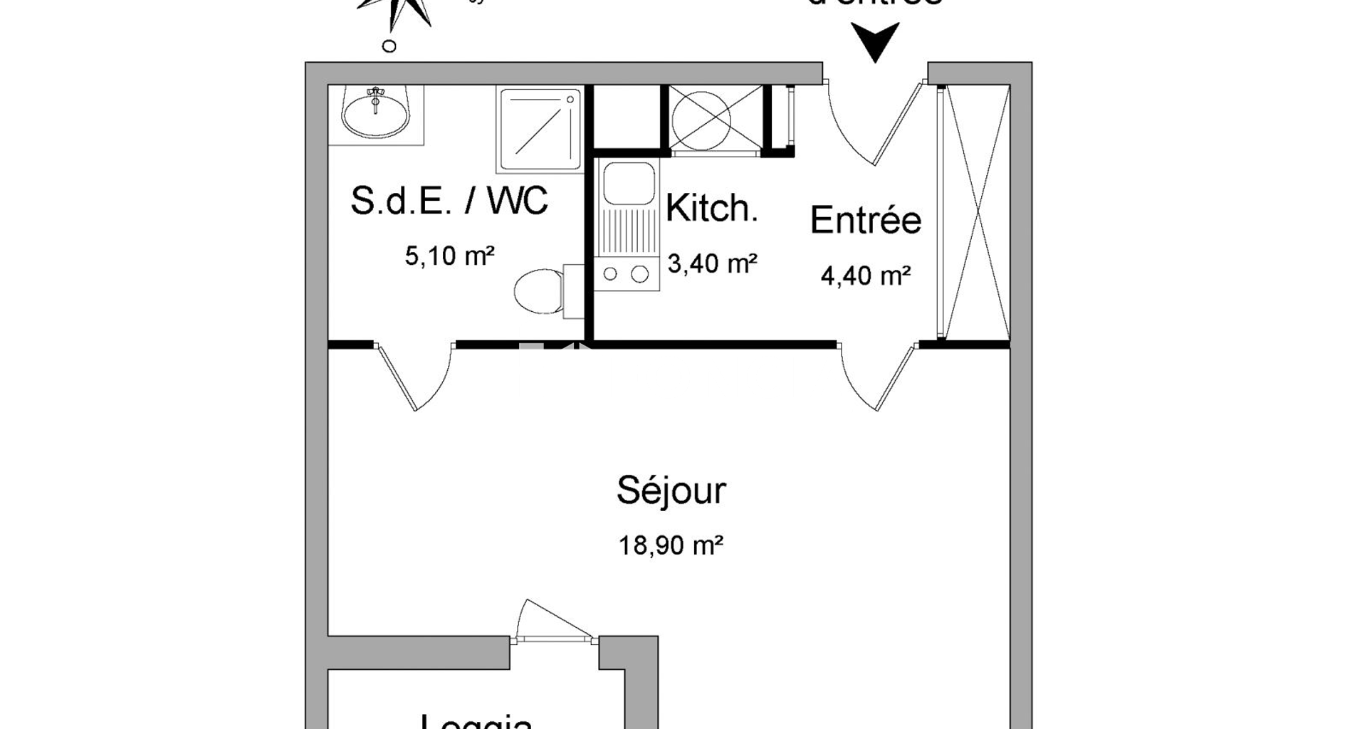 Studio (31.8 m²) à louer - Asnières-sur-seine (92600)
