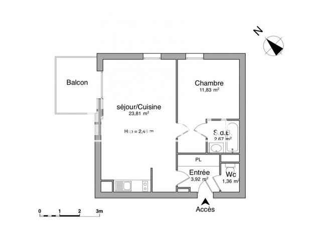 Appartement 2 pièces (43.59 m²) à louer - Nousty (64420)