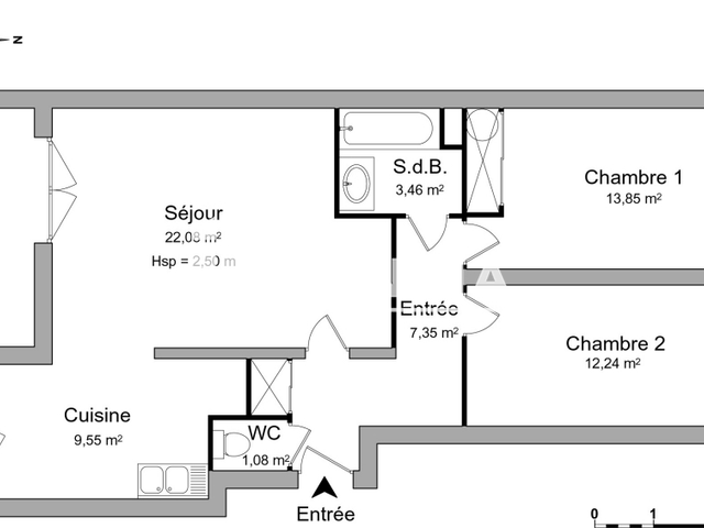Appartement 3 pièces (69.61 m²) à louer - Bouaye (44830)