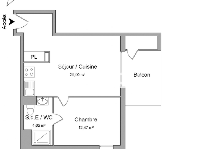 Appartement 2 pièces (43.12 m²) à louer - Bayonne (64100)