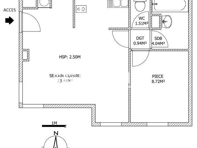 Appartement 2 pièces (38.65 m²) à louer - Loos (59120)