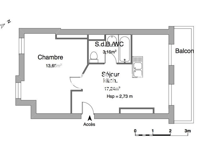 Appartement 2 pièces (34.04 m²) à louer - Brest (29200)