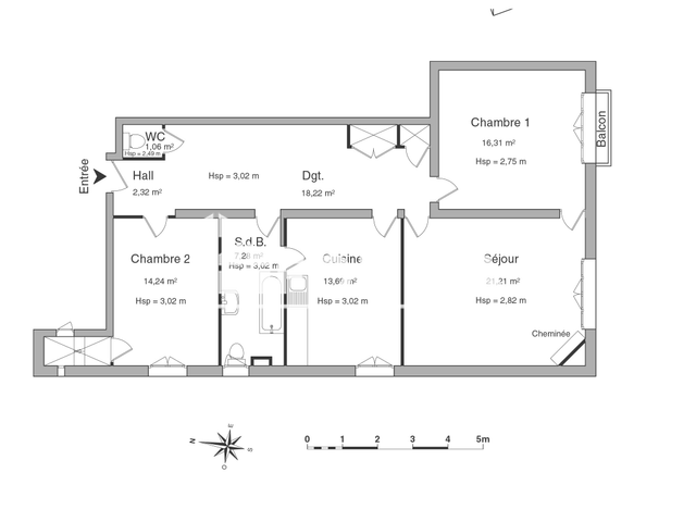 Appartement 3 pièces (94.33 m²) à louer - Tarbes (65000)
