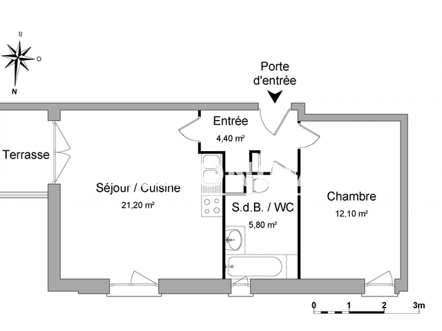 Appartement 2 pièces (43.5 m²) à louer - Saint Nazaire (44600)