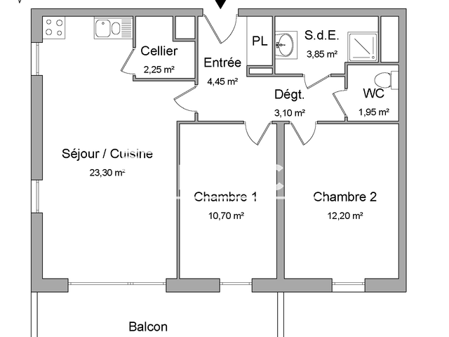 Appartement 3 pièces (61.8 m²) à louer - Lons (64140)